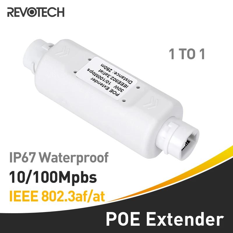 Revotech ߿ Poe , IP67  ͽٴ, 100 m/250m ͽټ, 10/100 Mbps RJ45, IEEE802.3af/at ȣȯ